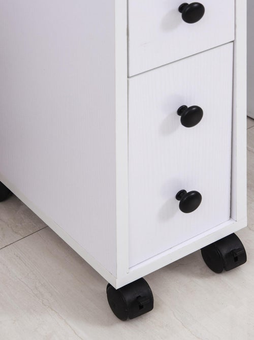 Meuble colonne salle de bain à roulettes - Kiabi