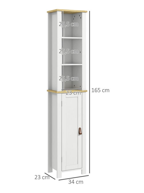 Meuble colonne salle de bain porte 2 étagères 3 niches - Kiabi