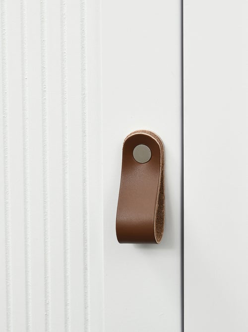 Meuble colonne salle de bain porte 2 étagères 3 niches - Kiabi
