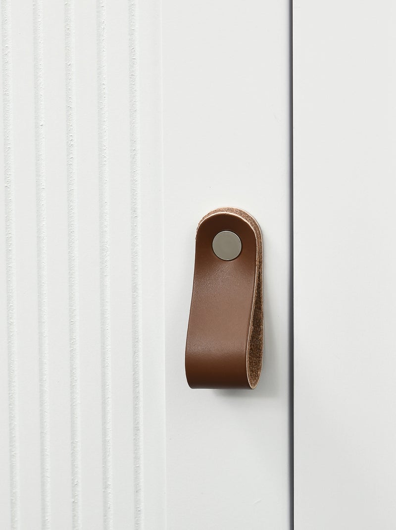 Meuble colonne salle de bain porte 2 étagères 3 niches Blanc Blanc - Kiabi