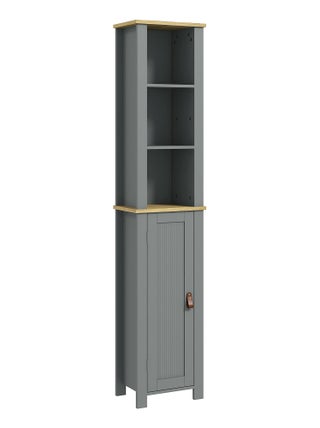Meuble colonne salle de bain porte 2 étagères 3 niches
