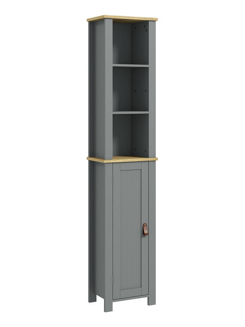 Meuble colonne salle de bain porte 2 étagères 3 niches - Kiabi