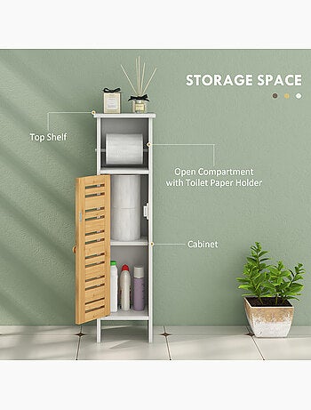 Meuble colonne wc style cosy chic porte étagère support papier