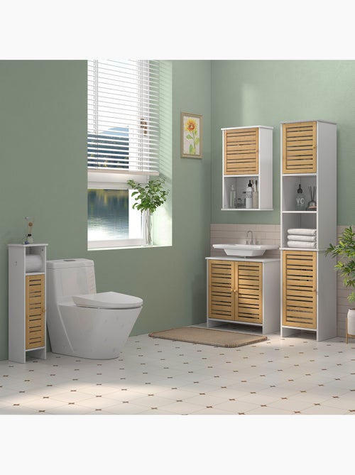 Meuble colonne wc style cosy chic porte étagère support papier - Kiabi