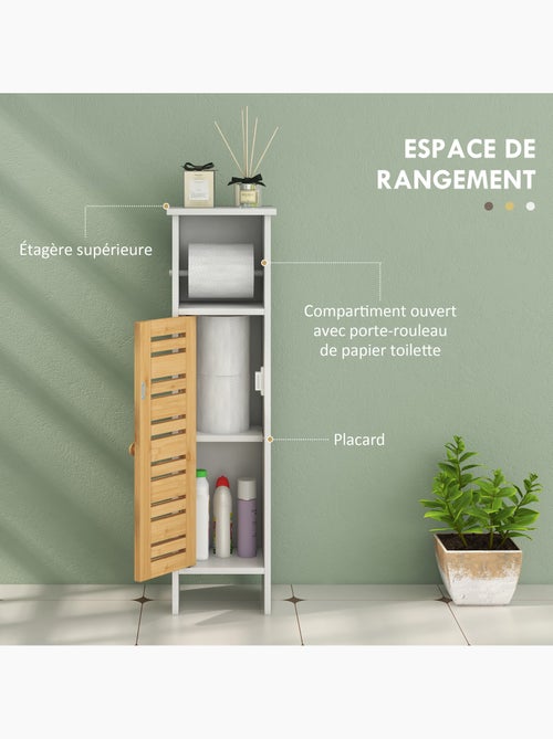 Meuble colonne wc style cosy chic porte étagère support papier - Kiabi