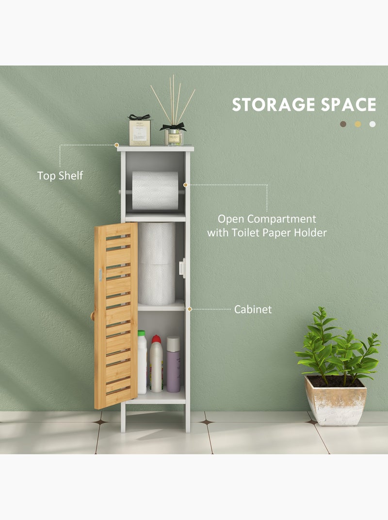Meuble colonne wc style cosy chic porte étagère support papier Blanc Blanc - Kiabi