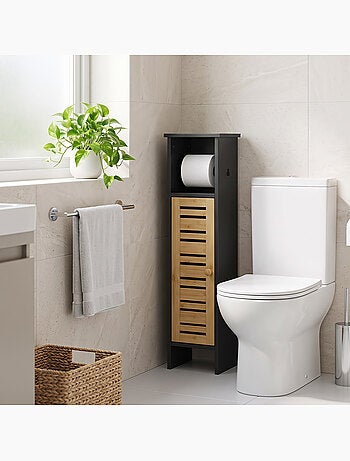 Meuble colonne wc style cosy chic porte étagère support papier
