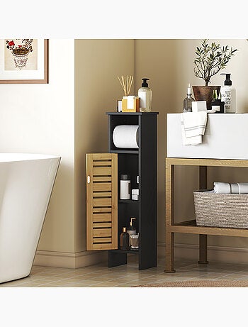 Meuble colonne wc style cosy chic porte étagère support papier