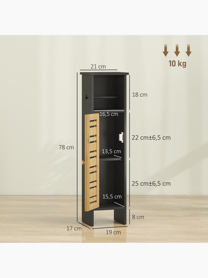 Meuble colonne wc style cosy chic porte étagère support papier Noir - Kiabi