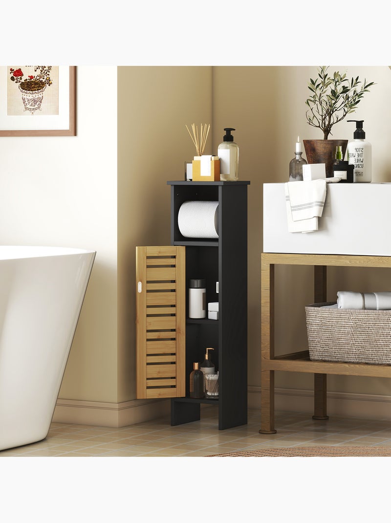 Meuble colonne wc style cosy chic porte étagère support papier Noir - Kiabi