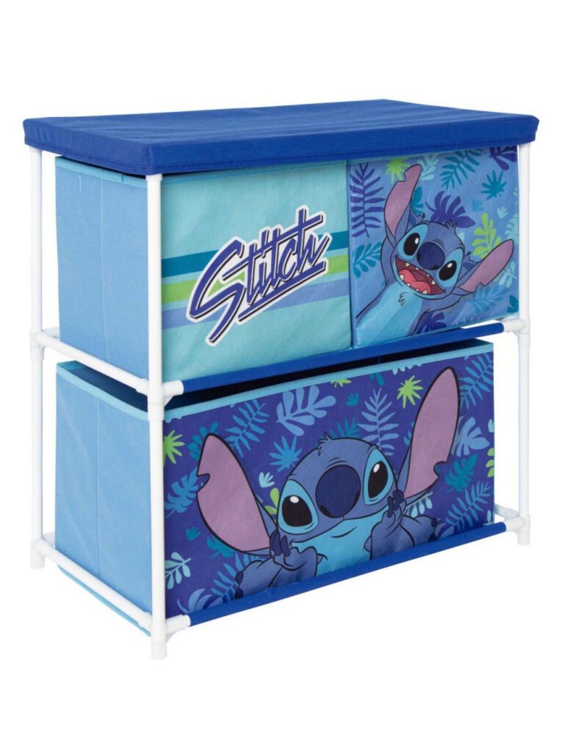 Meuble de rangement 3 paniers- Stitch - 50x30x60 cm Bleu - Kiabi