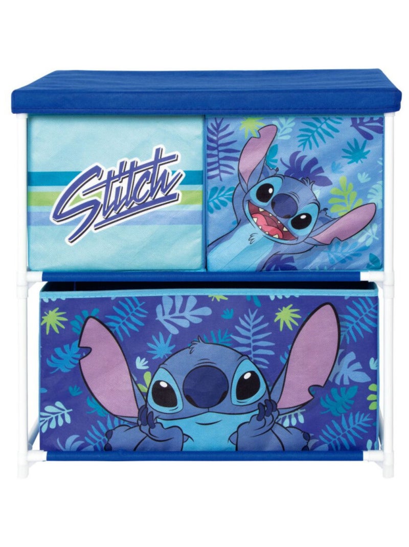 Meuble de rangement 3 paniers- Stitch - 50x30x60 cm Bleu - Kiabi