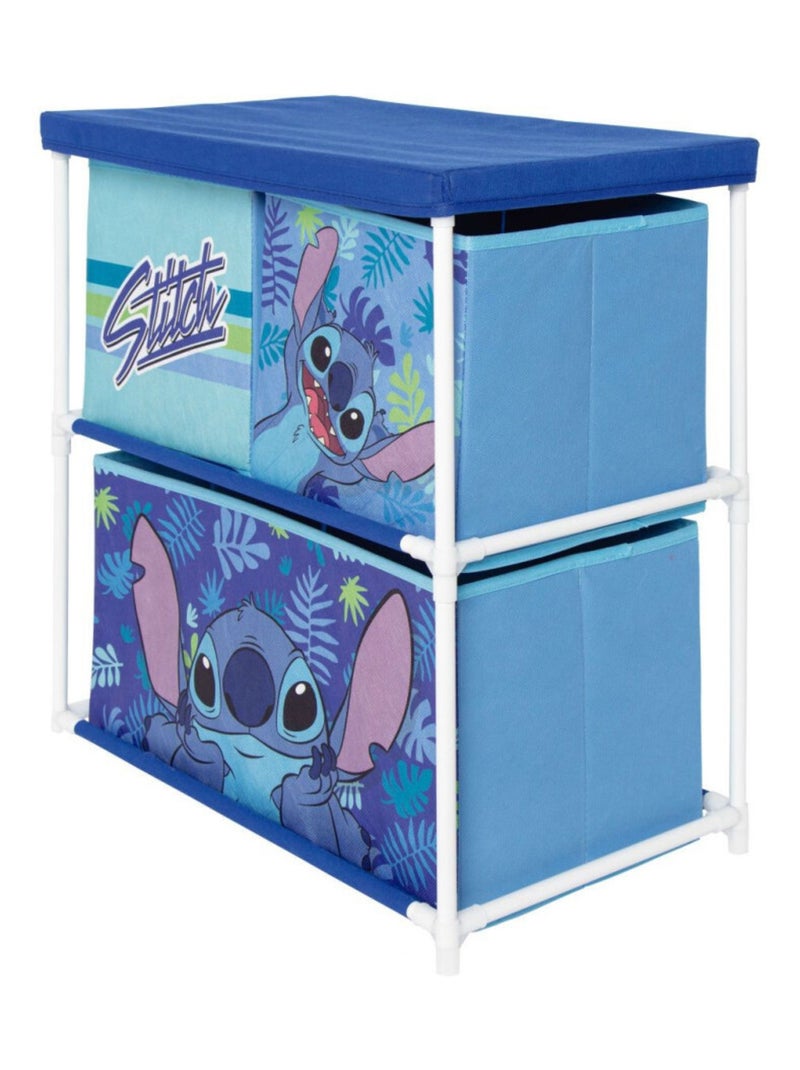 Meuble de rangement 3 paniers- Stitch - 50x30x60 cm Bleu - Kiabi