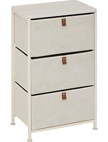 Meuble de rangement 3 tiroirs en acier et bois TISSA