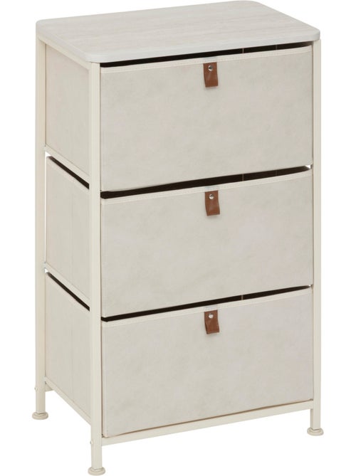 Meuble de rangement 3 tiroirs en acier et bois TISSA - Kiabi Meuble de rangement 3 tiroirs en acier et bois TISSA - Kiabi