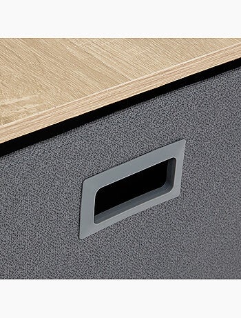 Meuble de rangement 3 tiroirs en acier et bois TISSA
