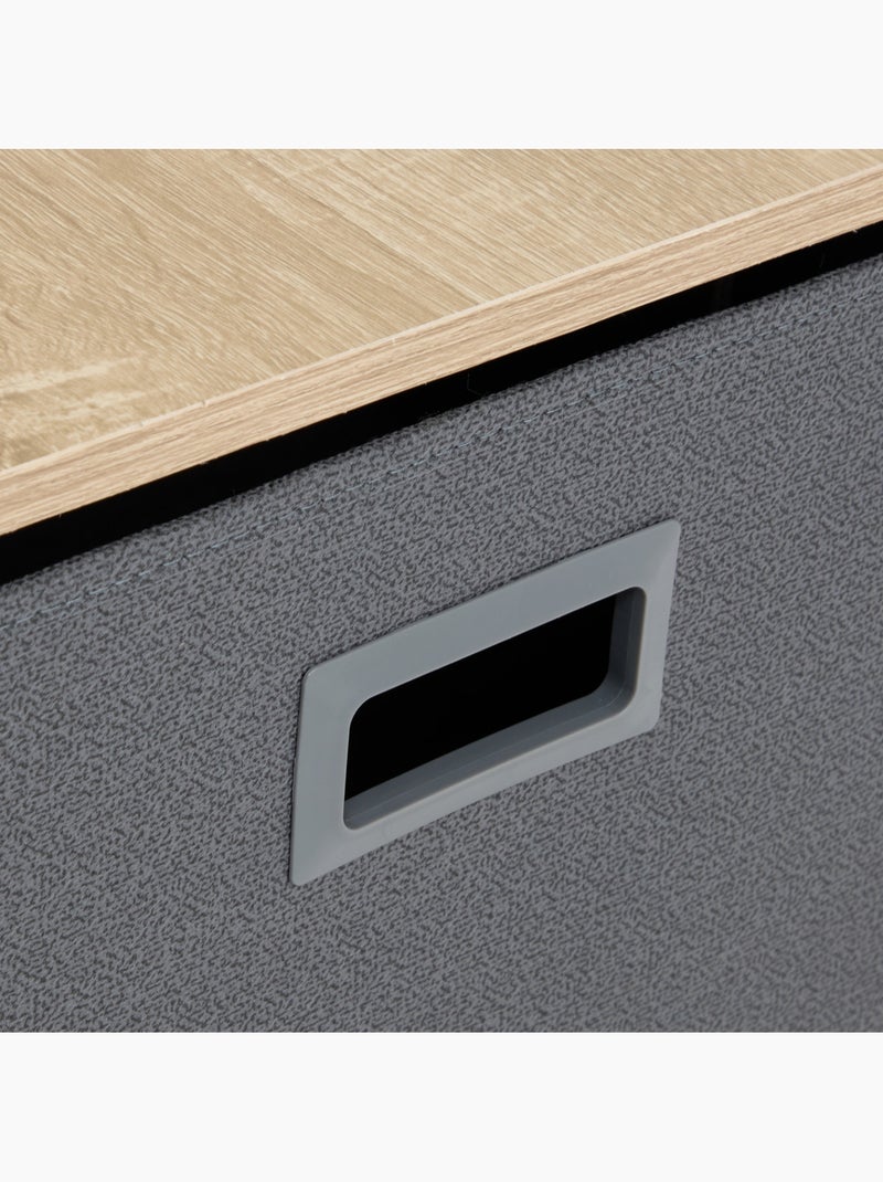 Meuble de rangement 3 tiroirs en acier et bois TISSA Gris foncé - Kiabi