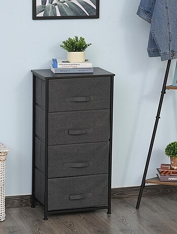 Meuble de rangement 3/4 tiroirs noir