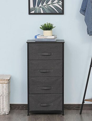 Meuble de rangement 3/4 tiroirs noir