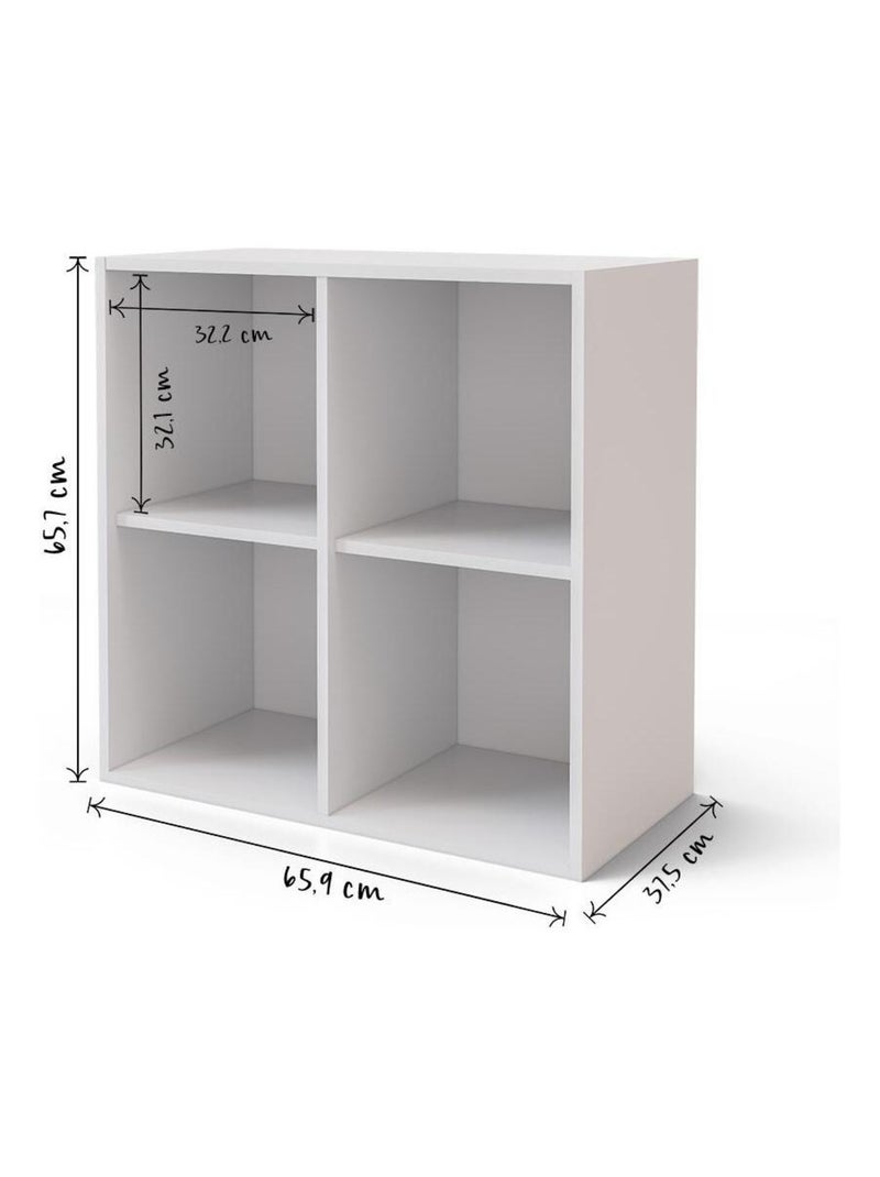 Meuble de rangement 4 cases Kenan - AKITEN RETAIL Blanc - Kiabi