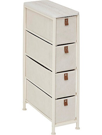 Meuble de rangement 4 tiroirs en acier et tissu TISSA