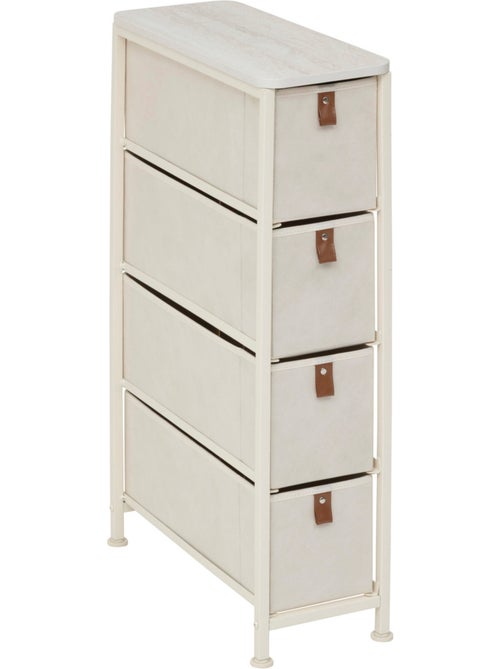Meuble de rangement 4 tiroirs en acier et tissu TISSA - Kiabi