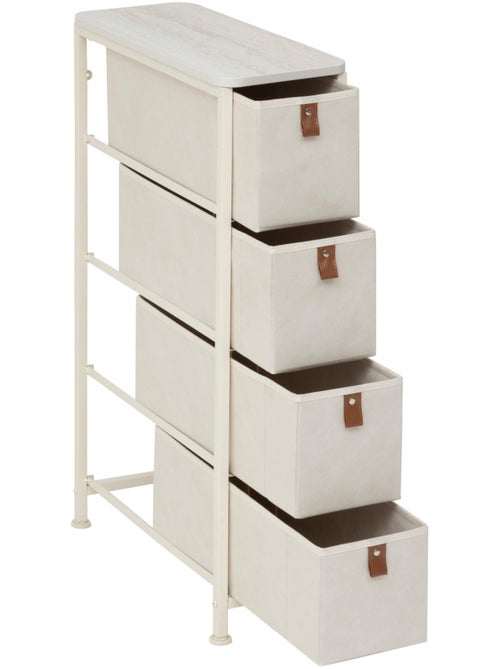 Meuble de rangement 4 tiroirs en acier et tissu TISSA - Kiabi