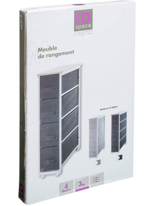 Meuble de rangement 4 tiroirs en acier et tissu TISSA - Kiabi