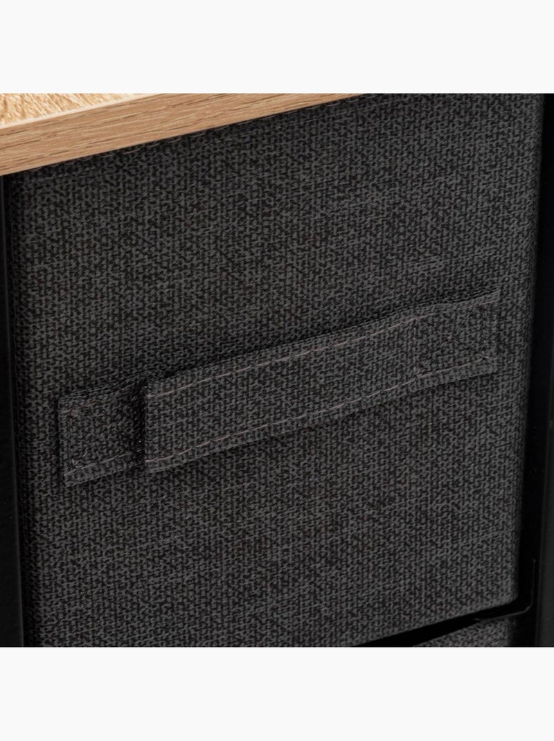 Meuble de rangement 4 tiroirs en acier et tissu TISSA Gris foncé - Kiabi