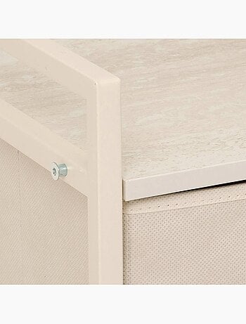 Meuble de rangement 5 tiroirs en acier et tissu TISSA