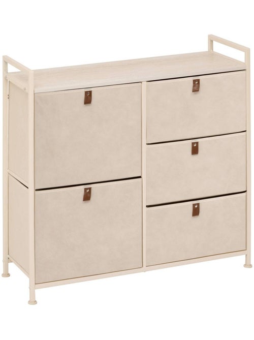 Meuble de rangement 5 tiroirs en acier et tissu TISSA - Kiabi Meuble de rangement 5 tiroirs en acier et tissu TISSA - Kiabi
