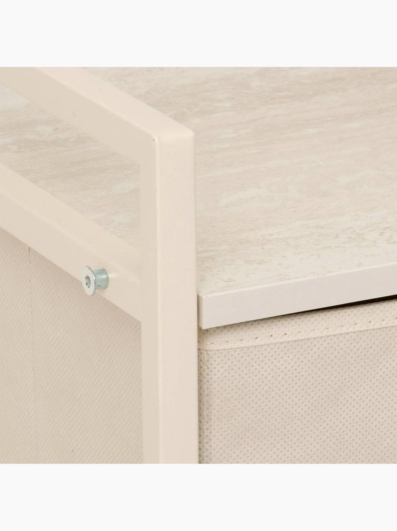 Meuble de rangement 5 tiroirs en acier et tissu TISSA Beige - Kiabi