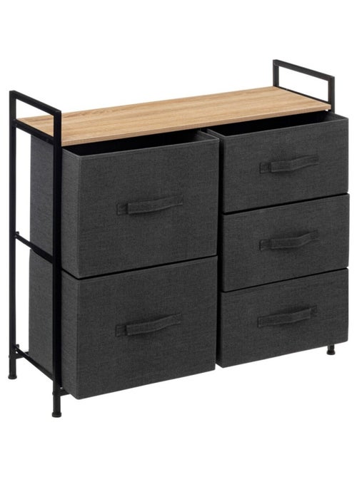 Meuble de rangement 5 tiroirs TISSA - Kiabi