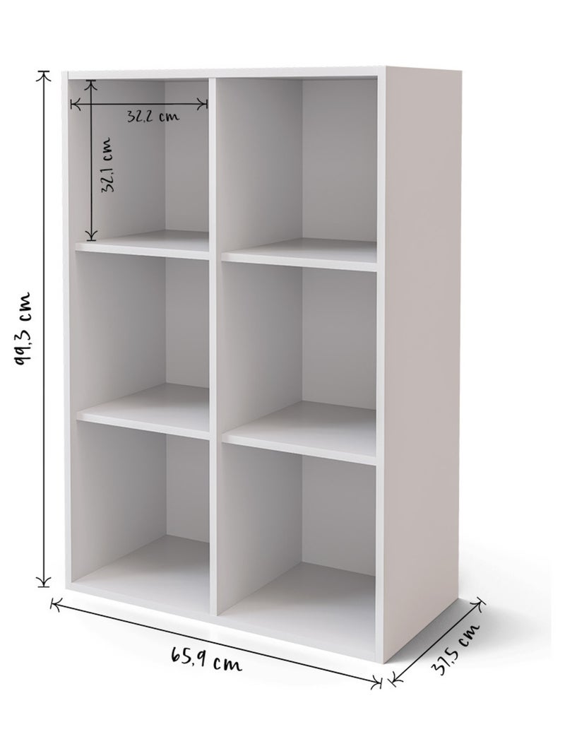 Meuble de rangement 6 cases Kenan - AKITEN RETAIL Blanc - Kiabi