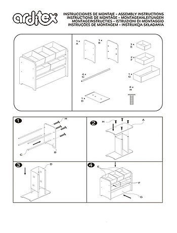 Meuble de rangement 6 paniers En Bois BATMAN - 62X30X60CM