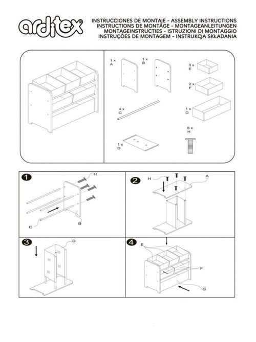 Meuble de rangement 6 paniers En Bois BATMAN - 62X30X60CM - Kiabi
