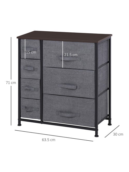 Meuble de rangement 64L x 30l x 71H cm noir - Kiabi