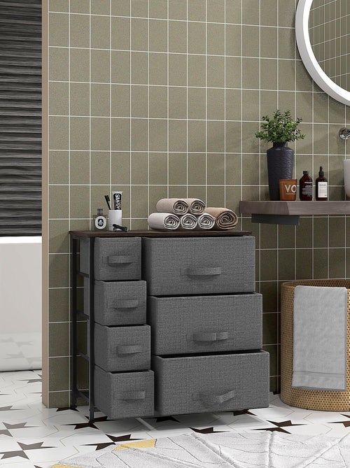 Meuble de rangement 64L x 30l x 71H cm noir - Kiabi