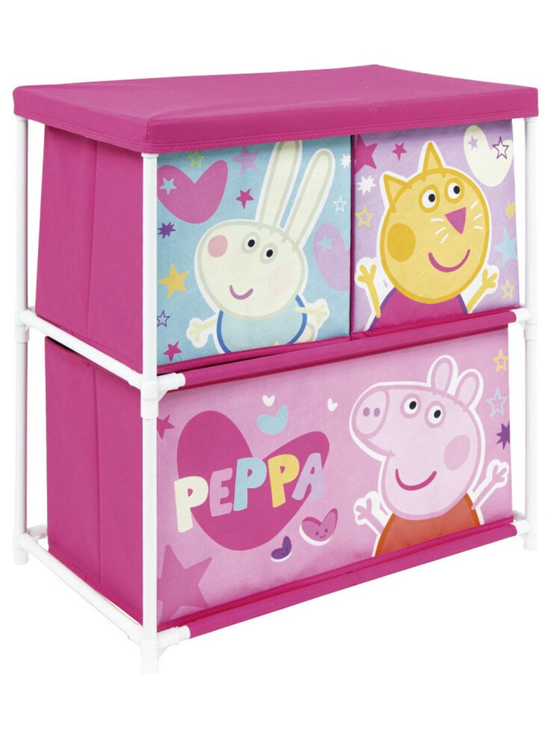 Meuble de rangement à 3 paniers - Peppa Pig Rose - Kiabi