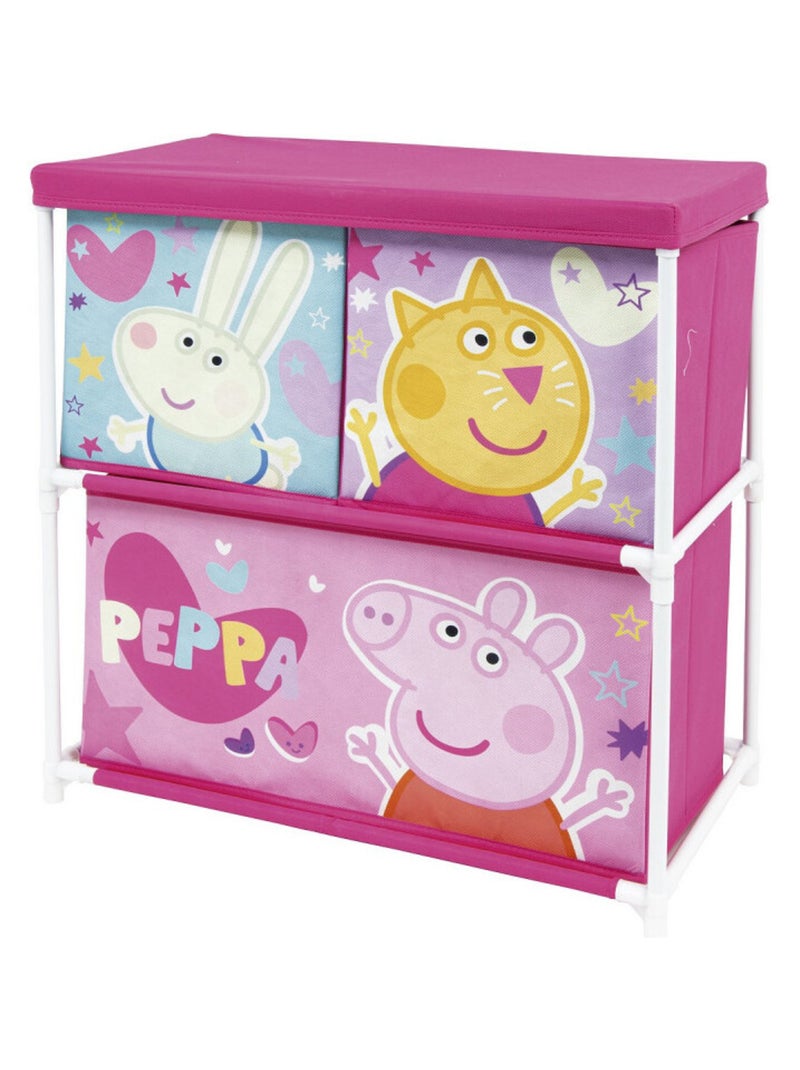 Meuble de rangement à 3 paniers - Peppa Pig Rose - Kiabi