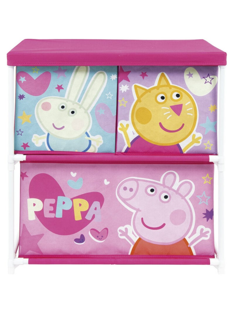 Meuble de rangement à 3 paniers - Peppa Pig Rose - Kiabi