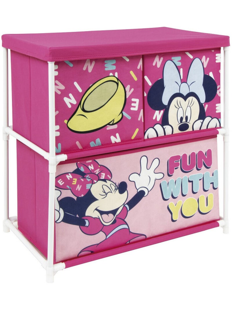 Meuble de rangement à 3 paniers Disney Minnie Rose - Kiabi
