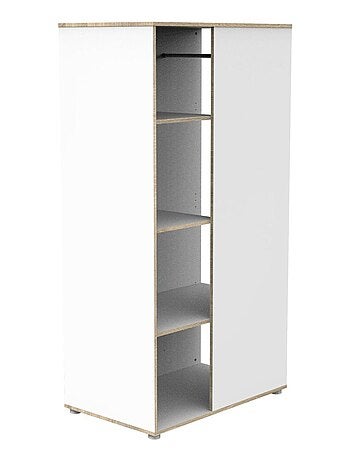 Meuble de rangement avec étagères et penderie en bois et chant bois - BABYPRICE