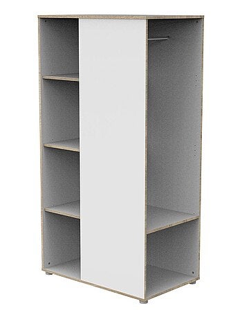 Meuble de rangement avec étagères et penderie en bois et chant bois - BABYPRICE