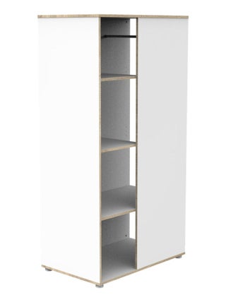Meuble de rangement avec étagères et penderie en bois et chant bois - BABYPRICE