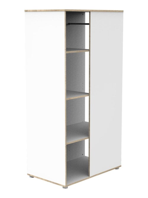 Meuble de rangement avec étagères et penderie en bois et chant bois - BABYPRICE - Kiabi