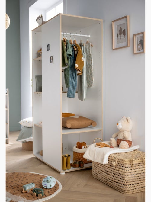 Meuble de rangement avec étagères et penderie en bois et chant bois - BABYPRICE - Kiabi