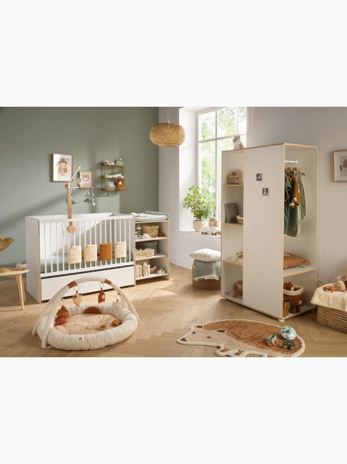 Meuble de rangement avec étagères et penderie en bois et chant bois - BABYPRICE - Kiabi