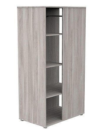 Meuble de rangement avec étagères et penderie en décor bois - BABYPRICE