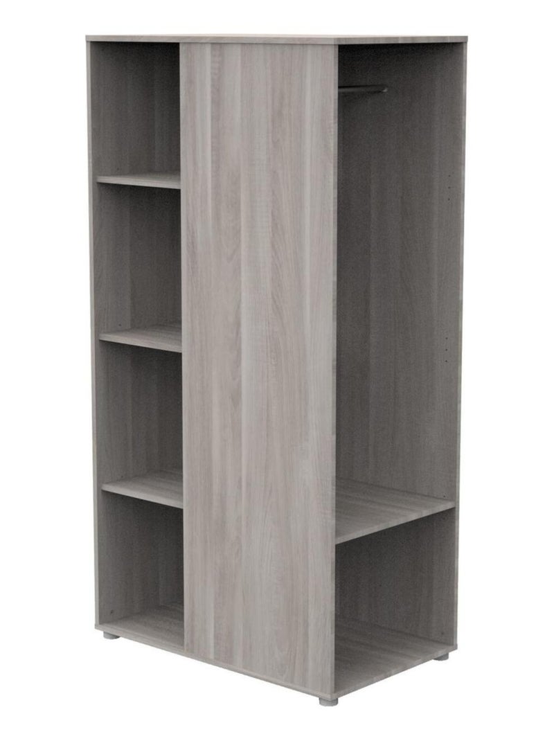 Meuble de rangement avec étagères et penderie en décor bois - BABYPRICE Gris - Kiabi